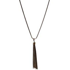 Elegant Gold Tone Tassel Pendant Necklace Art Deco Fashion Jewelry Women